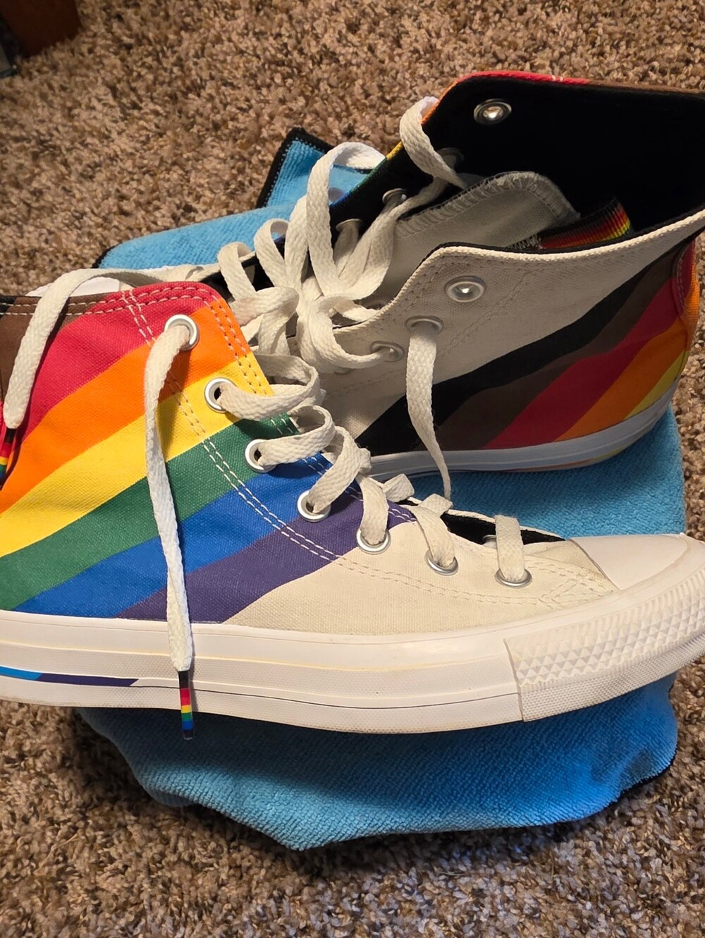 Converse Diversity Equality Love High Top Pride High-Top Unisex Sneakers W8-M6